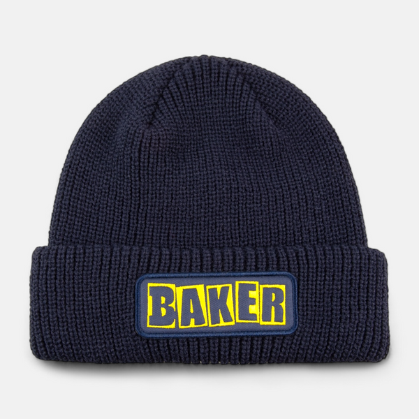 Brand Logo Navy/Yellow Beanie